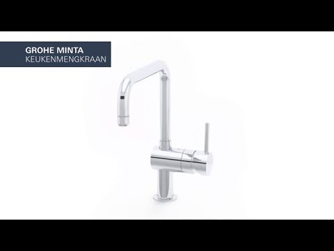 Grohe Minta keukenkraan met draaibare u-uitloop - hard graphite