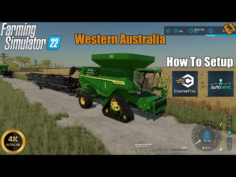 FS22 - Autodrive and Courseplay - Automated Harvest Setup | Australian Mega Farm | episode 1