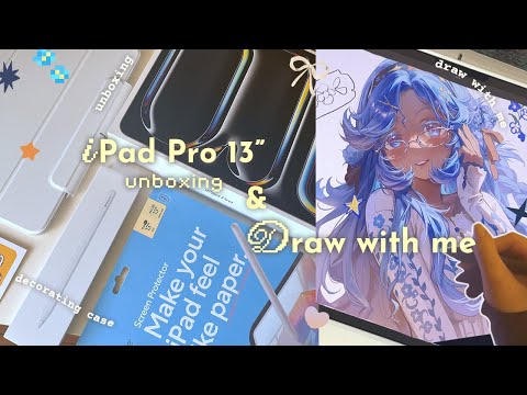 iPad Pro 13" °˖✧ aesthetic unboxing & cozy draw with me ASMR °˖✧ Paperlike