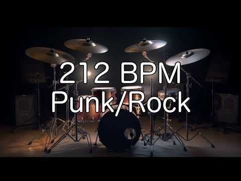 Punk/Rock Groove: 212 BPM Drum Beat for Musicians