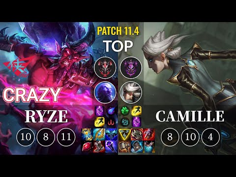 RW Crazy Ryze vs Camille Top - KR Patch 11.4