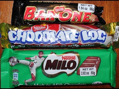 Nestle Candy Bars: BAR.ONE, Chocolate Log and Milo Review