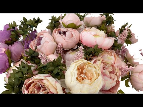 ShopWildThings Artificial Deluxe Mixed Flower Bouquet - 13 Stems - 19" for Floral Designers