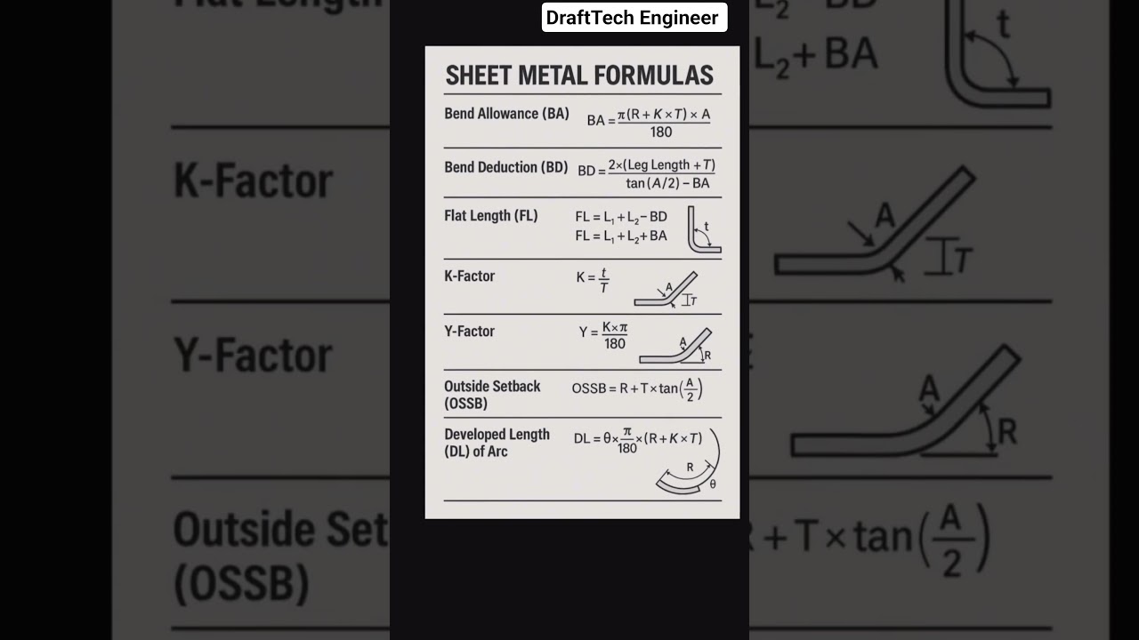 Sheet Metal Formulas🔥for Beginners & Design Engineers !!!