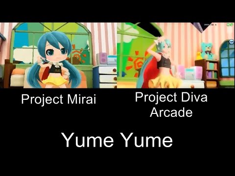 Project Mirai Yume Yume PV Comparison 3DS Arcade