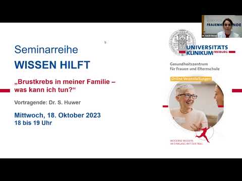 Seminarreihe Wissen hilft - „Brustkrebs in meiner Familie - was kann ich tun?“