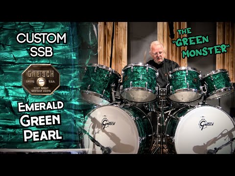 Gretsch SSB rare Emerald Green Pearl. Video. One of a kind! 12,13,14,15,16,18,24,24 Drum set image 22