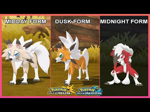Pokemon UltraSun & UltraMoon - How To Get Lycanroc Midday,Dusk & Midnight Forms