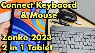 Zonko 2023 2 in 1 Tablet:  How to Connect Keyboard & Mouse