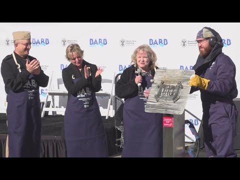 Keel-laying ceremony for the future USS Barb