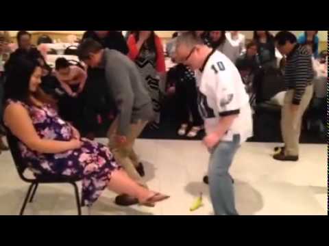 Banana game at the baby shower