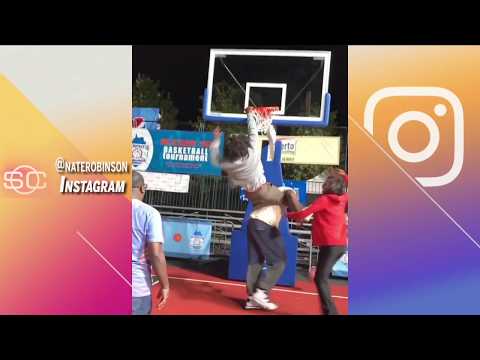 Nate Robinson dunks over Shaq on 'Uncle Drew' movie set | SportsCenter | ESPN