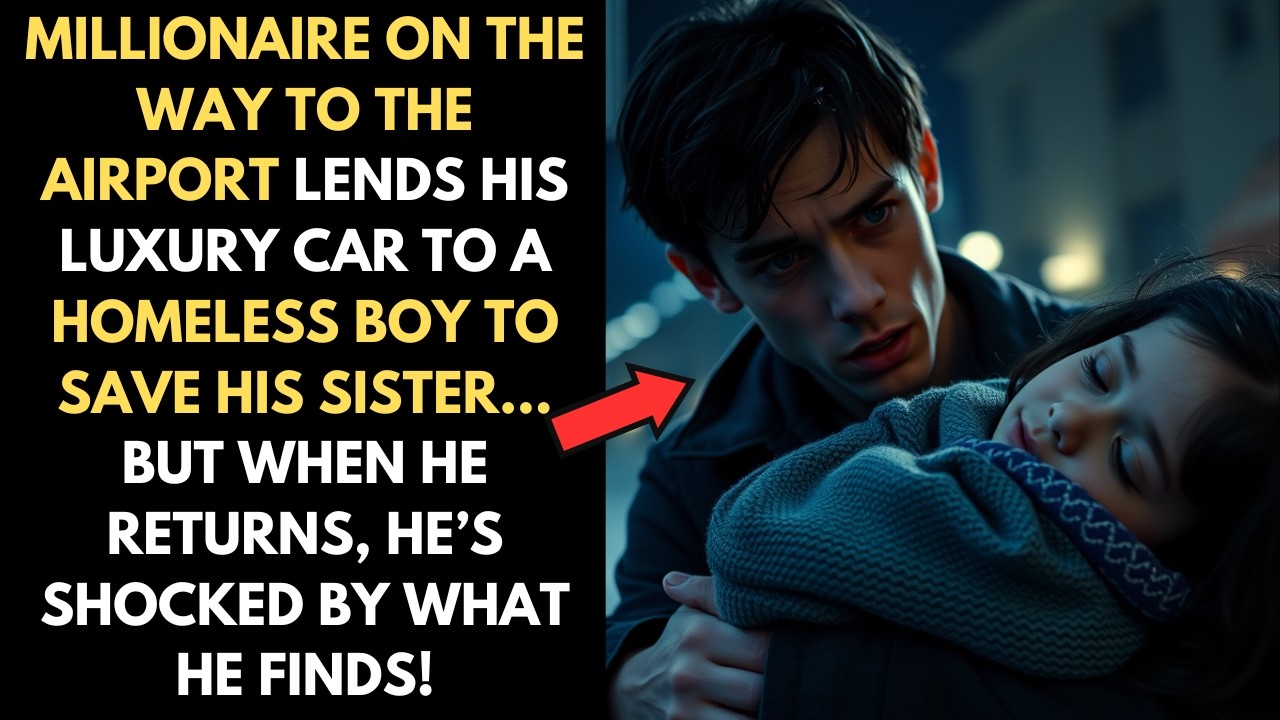 MILLIONAIRE GIVES HIS LUXURY CAR TO A HOMELESS BOY TO TAKE HIS SICK SISTER TO THE HOSPITAL BUT...