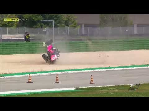 Italian Formula 4 Championship 2023. Race 1 Misano World Circuit. Crash Flips