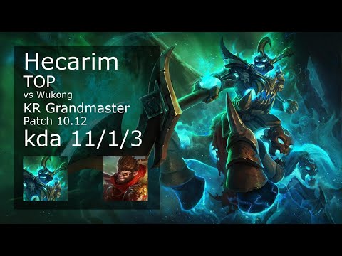 Hecarim vs Wukong Top - KR Grandmaster 11/1/3 Patch 10.12 Gameplay // [롤] 헤카림 vs 오공 탑