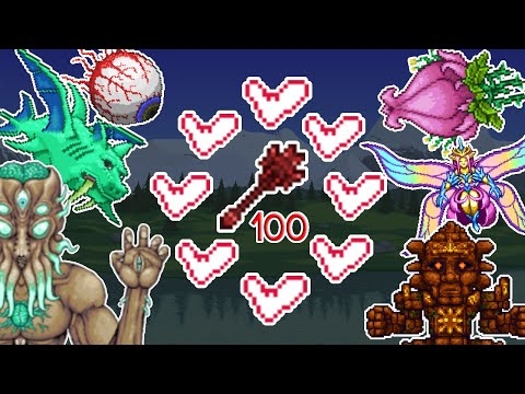 Terraria 1.4.2.3 - 100 Sanguine Bats vs ALL Bosses (Master Mode)