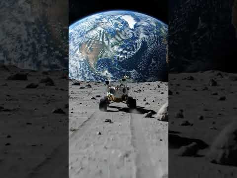 "Moon Rover Captures Earth Rising Over Lunar Horizon 🌍🌕 | Real Space Footage" #moonrover #space #exo