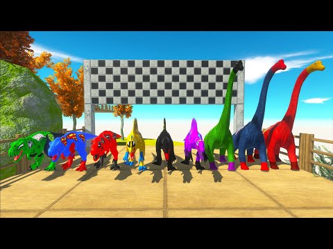 Dc Jurassic World Evolution 2 T-rex Superheroes Vs Brachiosaurus Vs Spinosaurus Speed Race Death Run
