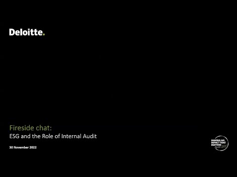 ESG and the Role of Internal Audit - virtual fireside chat