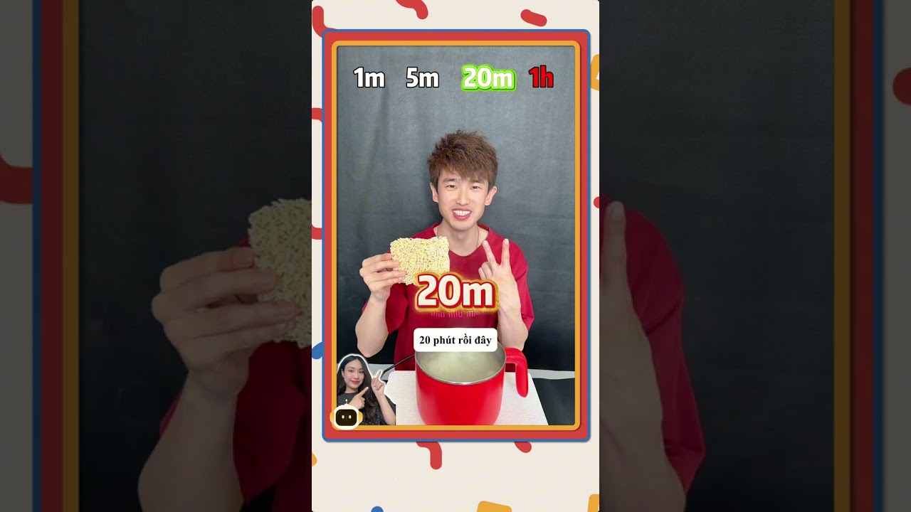 Thử thách nấu mì tôm trong 1 phút và 1 tiếng