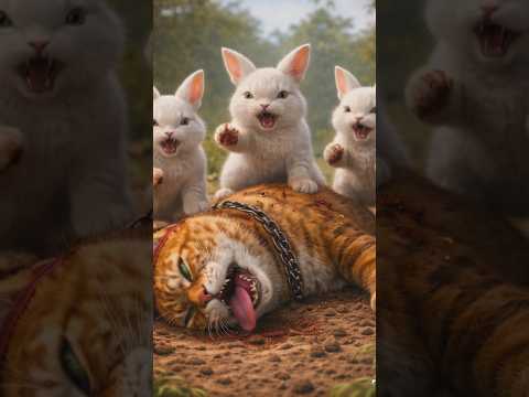 Baby Rabbits Fought a Scary Cat to Save Their Mother | Emotional Story