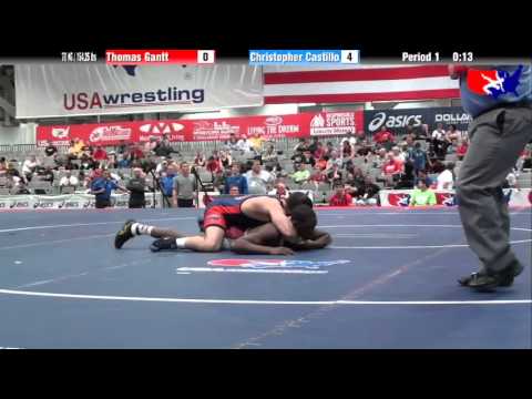 Thomas Gantt vs. Christopher Castillo at 2013 Junior Nationals - FILA - FS