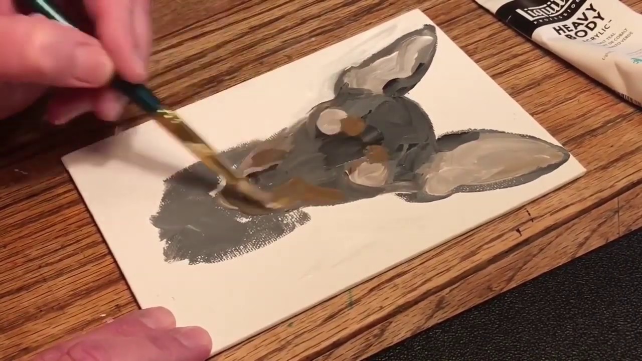 Min Pin dog art! Pet portraits Miniature Pinscher! Time lapse tutorial asmr Painting