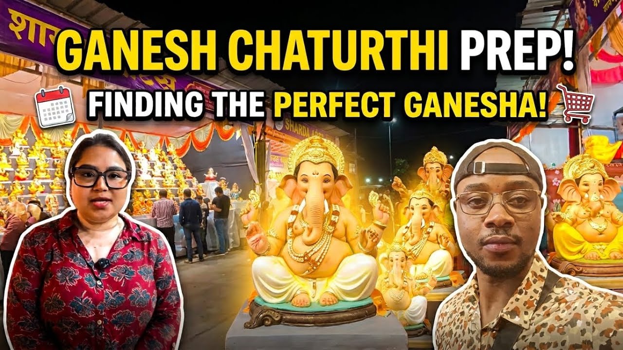 Shopping for Lord Ganesha Idol in Maharashtra Night Market