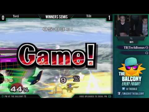 Melee at the Balcony 72 - Winners Semis ft. Yeti (Peach) VS BCB|Tilt (Falce)