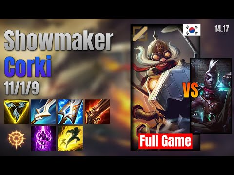 Showmaker Mid Corki vs Ekko lol KR solo rank Full Game 14.17