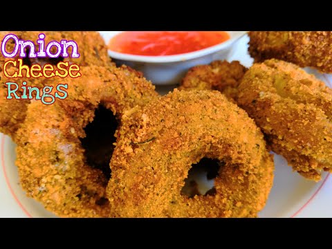 ONION CHEESE RINGS#onioncheeserings#cheeserings#onionrecipe#onioncheeserecipe
