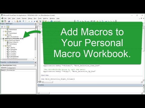 How to Add the Move Selection Macros to Your Personal Macro Workbook