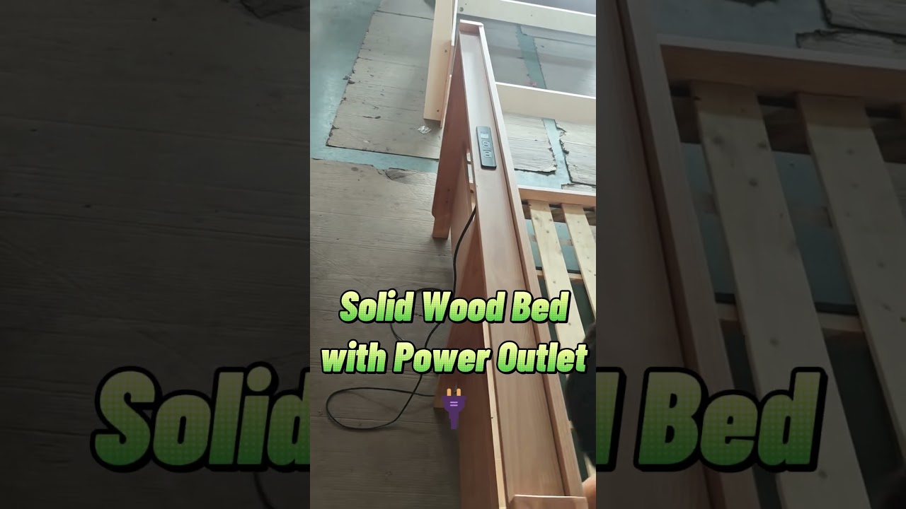 WEISEN Say Goodbye to Bedside Chargers — Solid Wood Bed with Built-in Power Outlet #solidwood