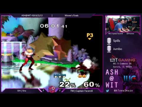 VH | Vro (Marth) vs. TW | Captain Faceroll (Sheik) - ASH@WIT #26 Melee Winner's Finals