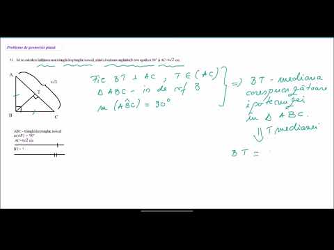 *Probleme de geometrie plana - Pb 51 - înălțimea unui triunghi dreptunghic isoscel, știind ipotenuza