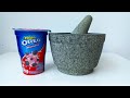 Mini Oreo Strawberry Pestle Crushing ASMR