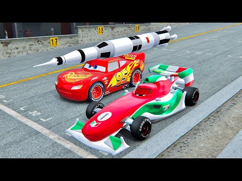 Francesco Bernoulli vs Lightning McQueen with Rocket Engine - Drag Race