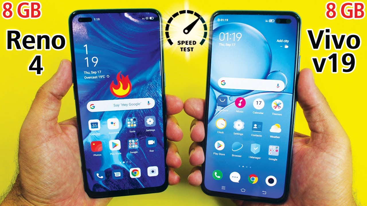 Oppo Reno 4 vs Vivo v19 Speed Test & Comparison!