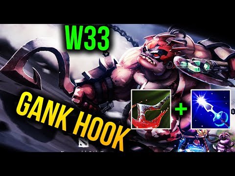 That HOOK Gank Is DAMN Good - W33 [Pudge] Dota 2 7.07c