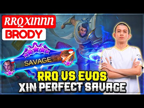 RRQ VS EVOS, XIN PERFECT SAVAGE [ RRQ Xinnn Brody ] Mobile Legends