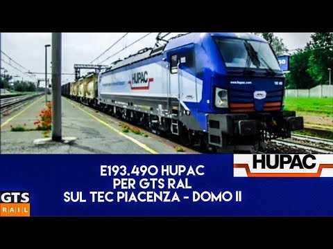 E193.490 Hupac per GTS Rail sul TEC Piacenza - Domo II in transito a Codogno