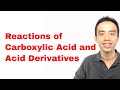 Carboxylic Acid Reactions Acyl Chloride Reactions Ester Reactions Organic Chemistry