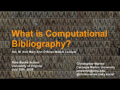 What is Computational Bibliography?