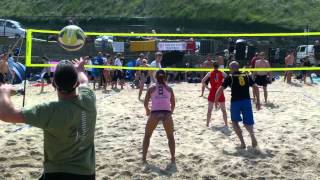 preview picture of video 'Tynemouth Beach Volleyball Tournament 2013'