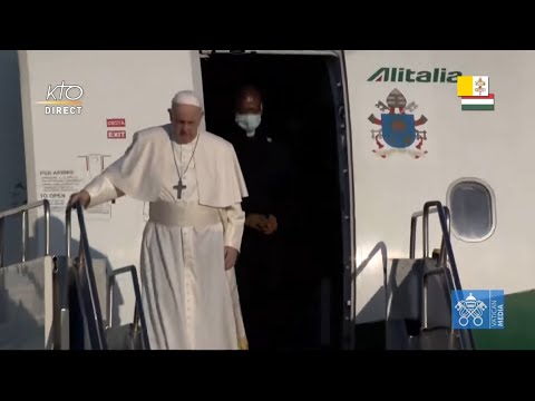 Accueil officiel du pape François à Budapest en Hongrie