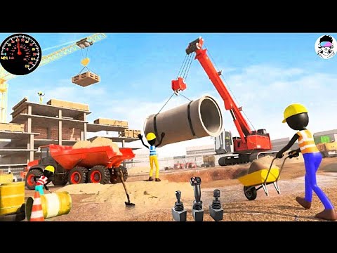 Stickman City Construction Simulator - Digger Excavator Driving 2023 - Android Gameplay