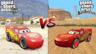 GTA 5 LIGHTNING MCQUEEN VS GTA SAN ANDREAS LIGHTNING MCQUEEN - WHICH IS BEST?