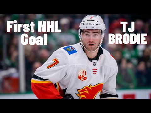TJ Brodie #7 (Calgary Flames) first NHL goal Nov 27, 2011 (Classic NHL)