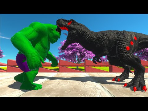 HULK GORO vs BATMAN GORO vs DARK T-REX DEATH RUN - Animal Revolt Battle Simulator