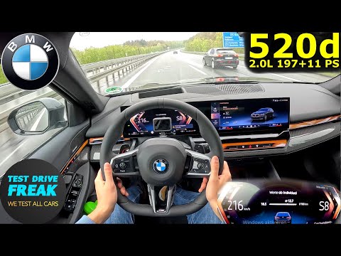 2025 BMW 520d Touring xDrive 197 + 11 PS 🚀 Top Speed POV Drive + Fuel Consumption | No Speed Limit